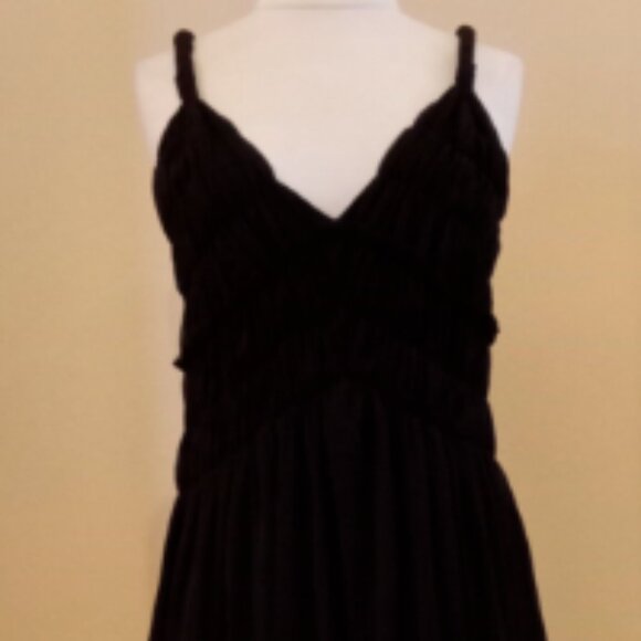 Basil & Maude Flowy Gathered Semi-Sheer Greek Tulle Dress (Stretchy) Size Small - Picture 3 of 9